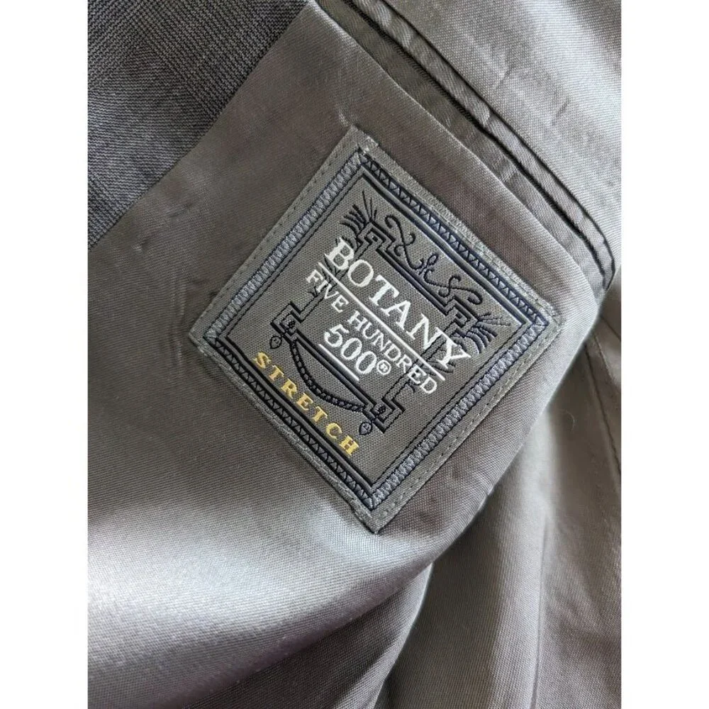 Men's BOTANY Five Hundred‎ 500 Suit Blazer Size 46 Regular 100% Virgin Wool Grey